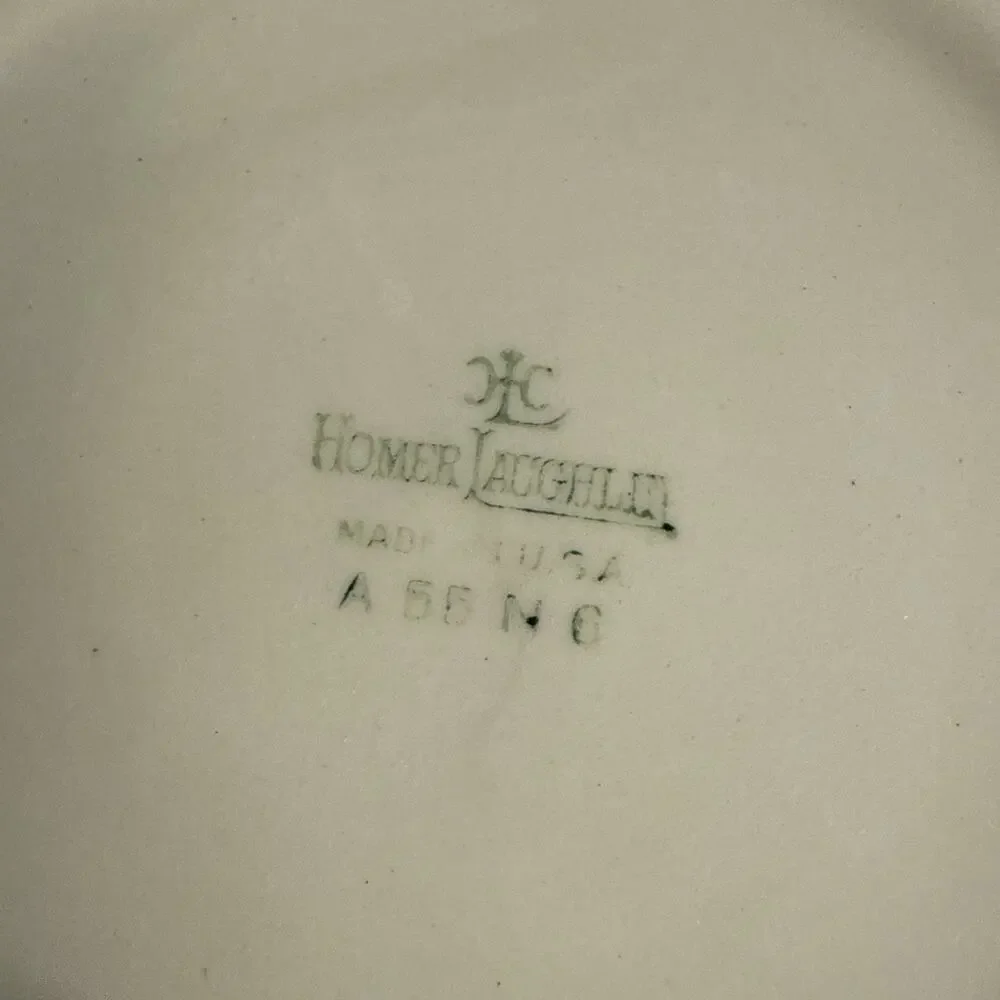 Vintage Homer Laughlin Pink Gray Leaves 6.5” Bread & Butter Plate
